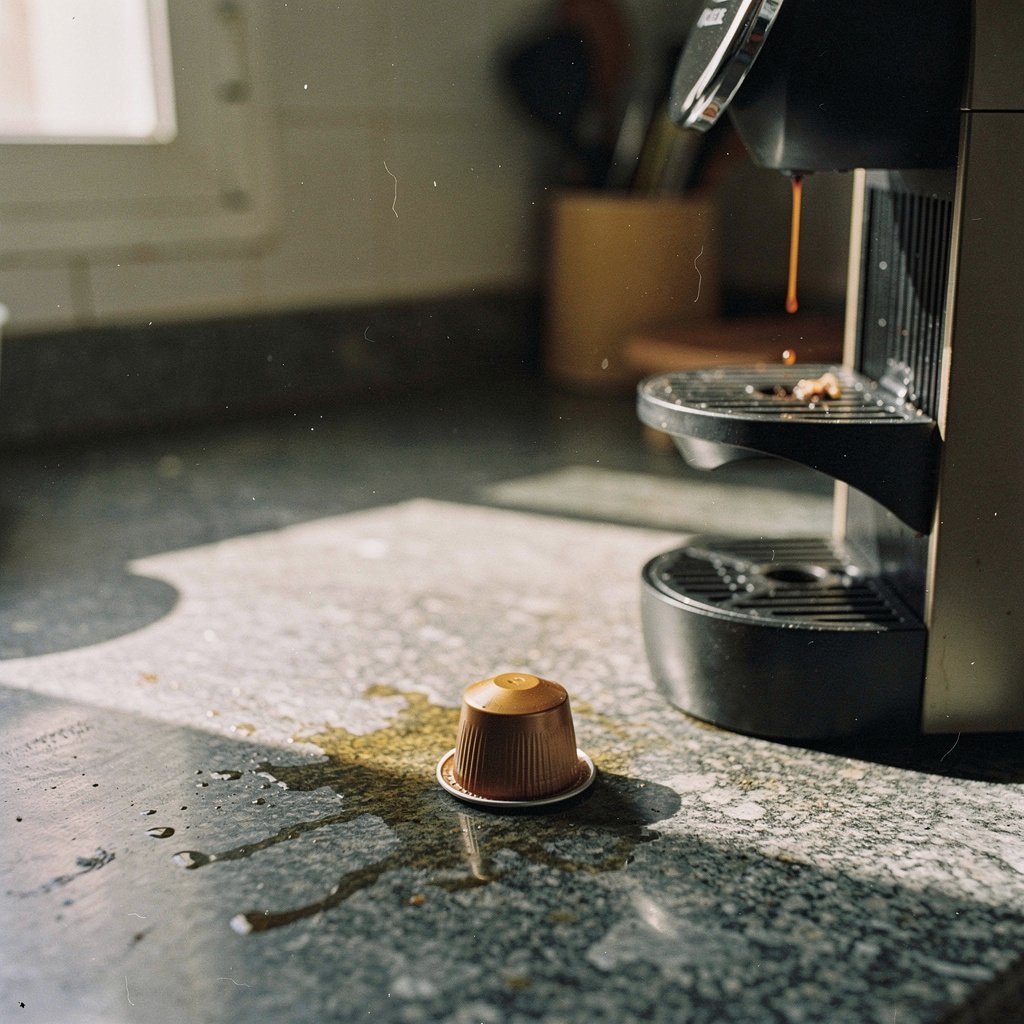 Cabezal de cafetera de capsulas que gotea y saca poco cafe