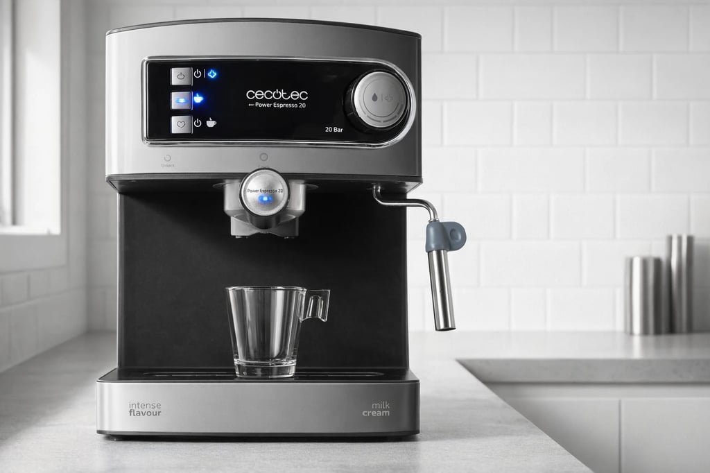 Cafetera espresso precalentando zumbido normal