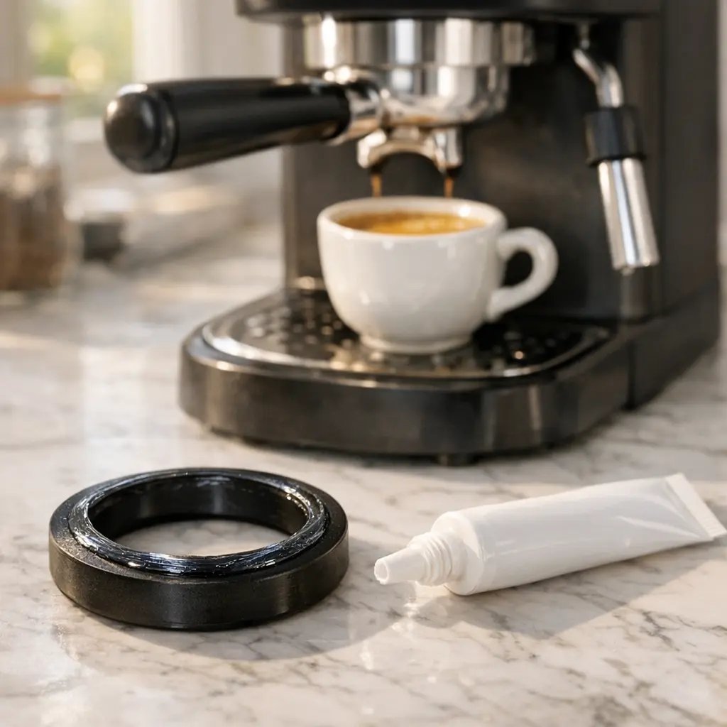 Cambiar junta goma espresso grasa silicona extraccion prueba exito
