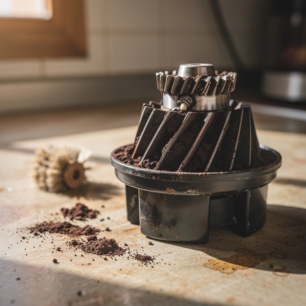 Causa 3: molinillo bloqueado por un cuerpo extraño — DeLonghi Magnifica S no muele o derrama el café por dentro
