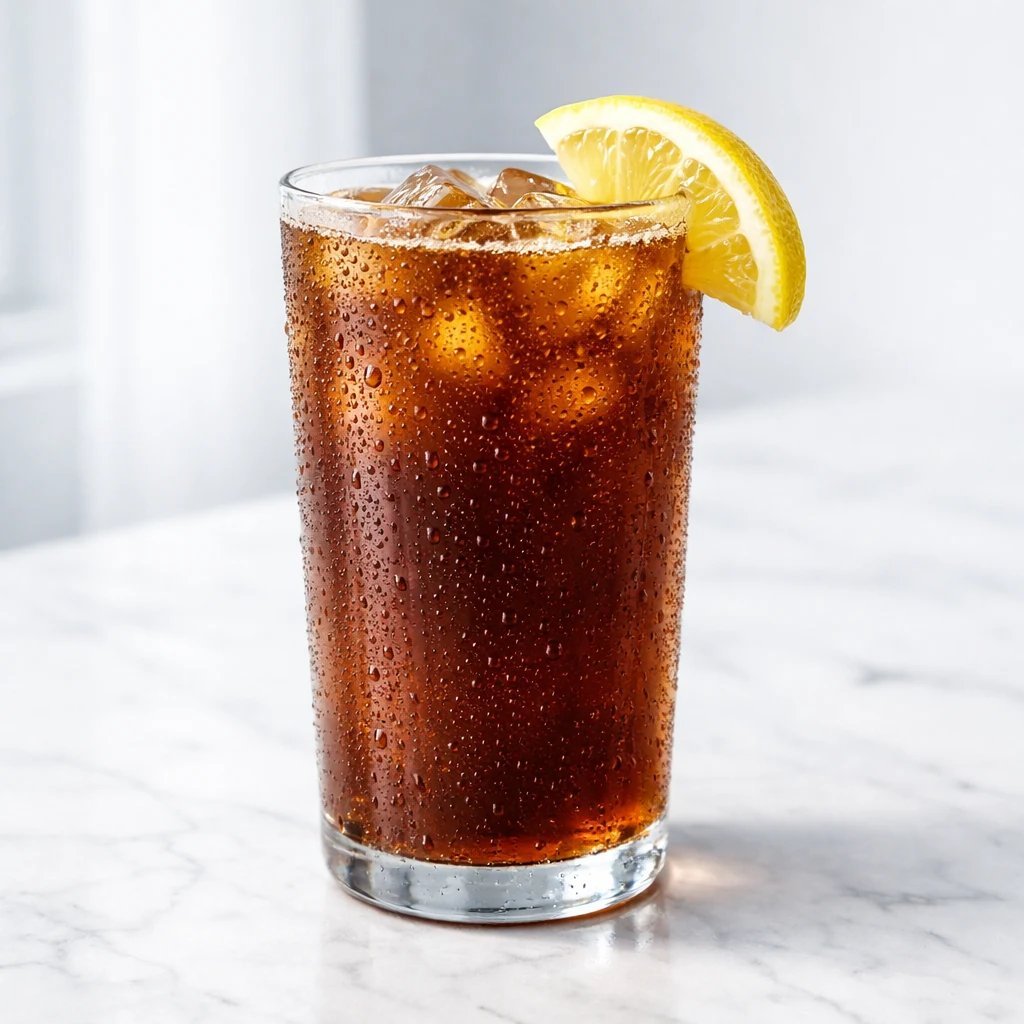 Coffee tonic con cold brew, tónica y limón en un vaso con hielo