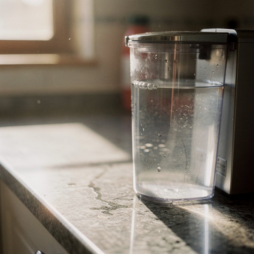 Deposito de agua de una cafetera de capsulas mal encajado