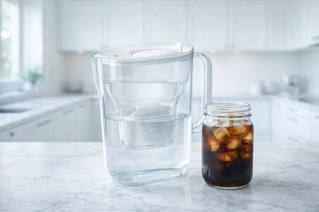 Jarra filtrante de agua para preparar el cold brew