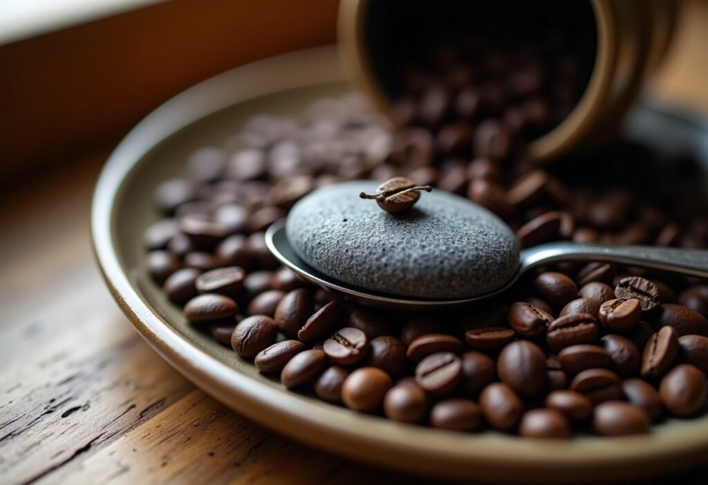 Piedra entre los granos de cafe: objeto extrano que hace traquetear el molinillo