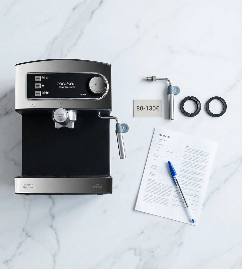 Reparar o comprar nueva la Cecotec Power Espresso 20 según la garantía del vaporizador