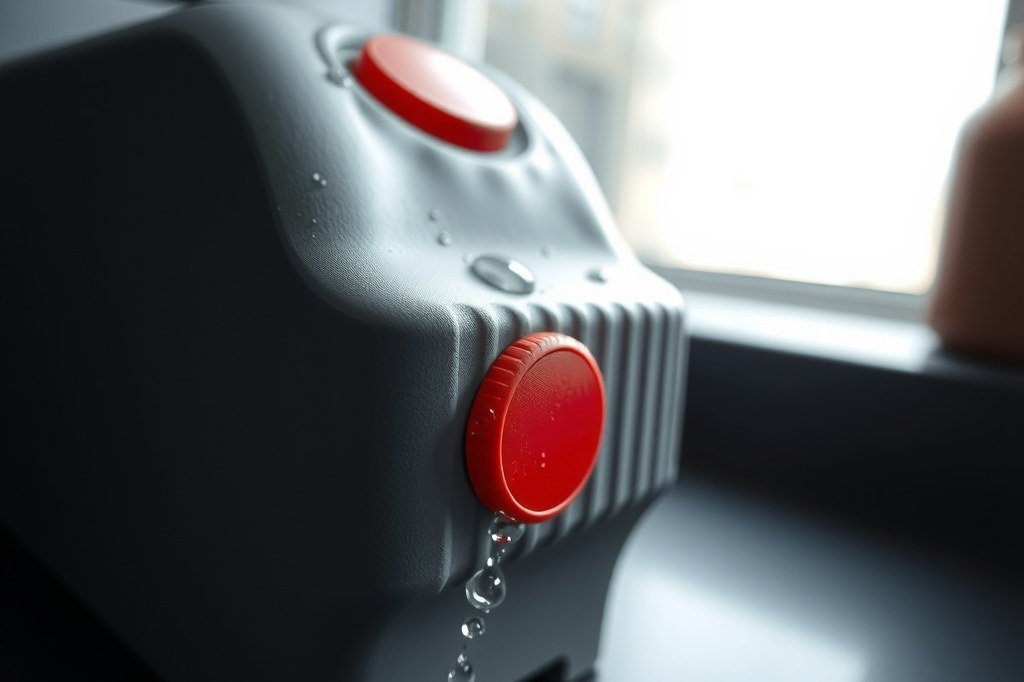 Botones rojos de liberacion del grupo de infusion de una cafetera superautomatica bajo el agua