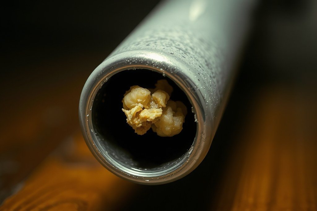 Tubo de vaporizador con el orificio taponado por restos de leche seca