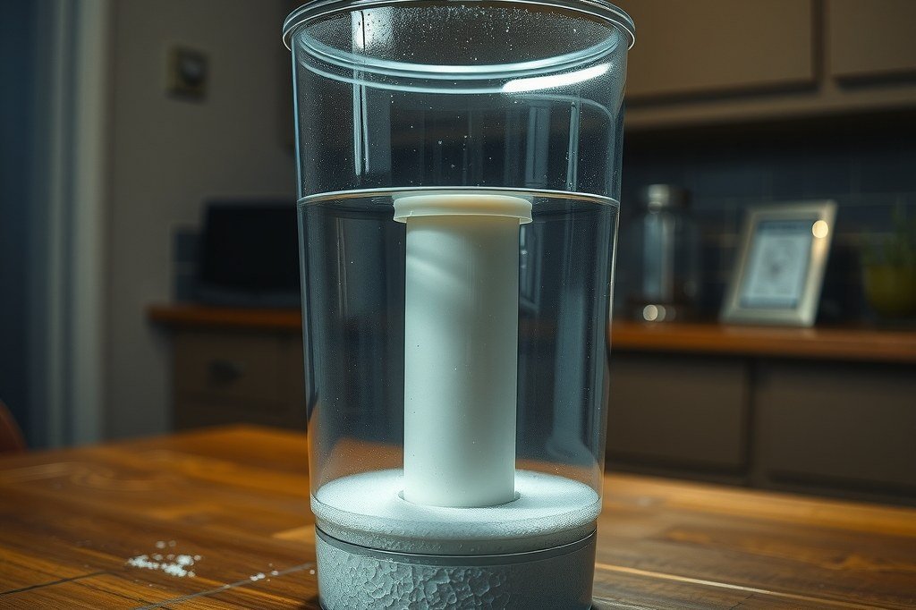 Depósito de agua de una superautomática con el filtro de agua dentro
