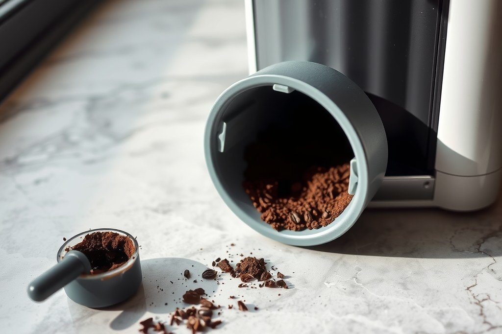 Unidad de infusión de una superautomática con restos de café molido